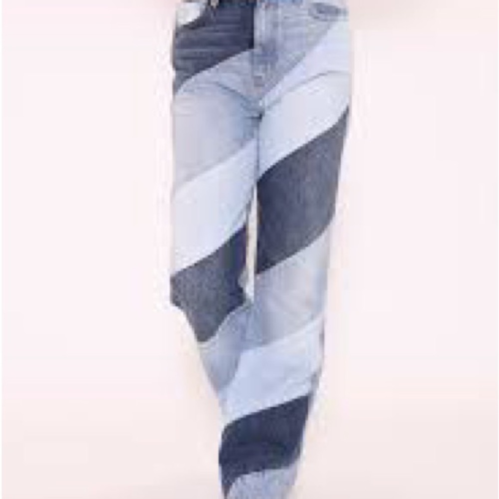 REVICE Denim Patchwork Straight Leg Jeans